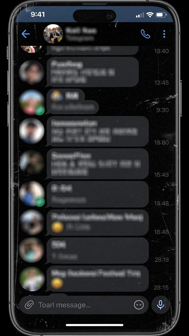 Telegram group chat screenshot from a festival trip group, participant names blurred